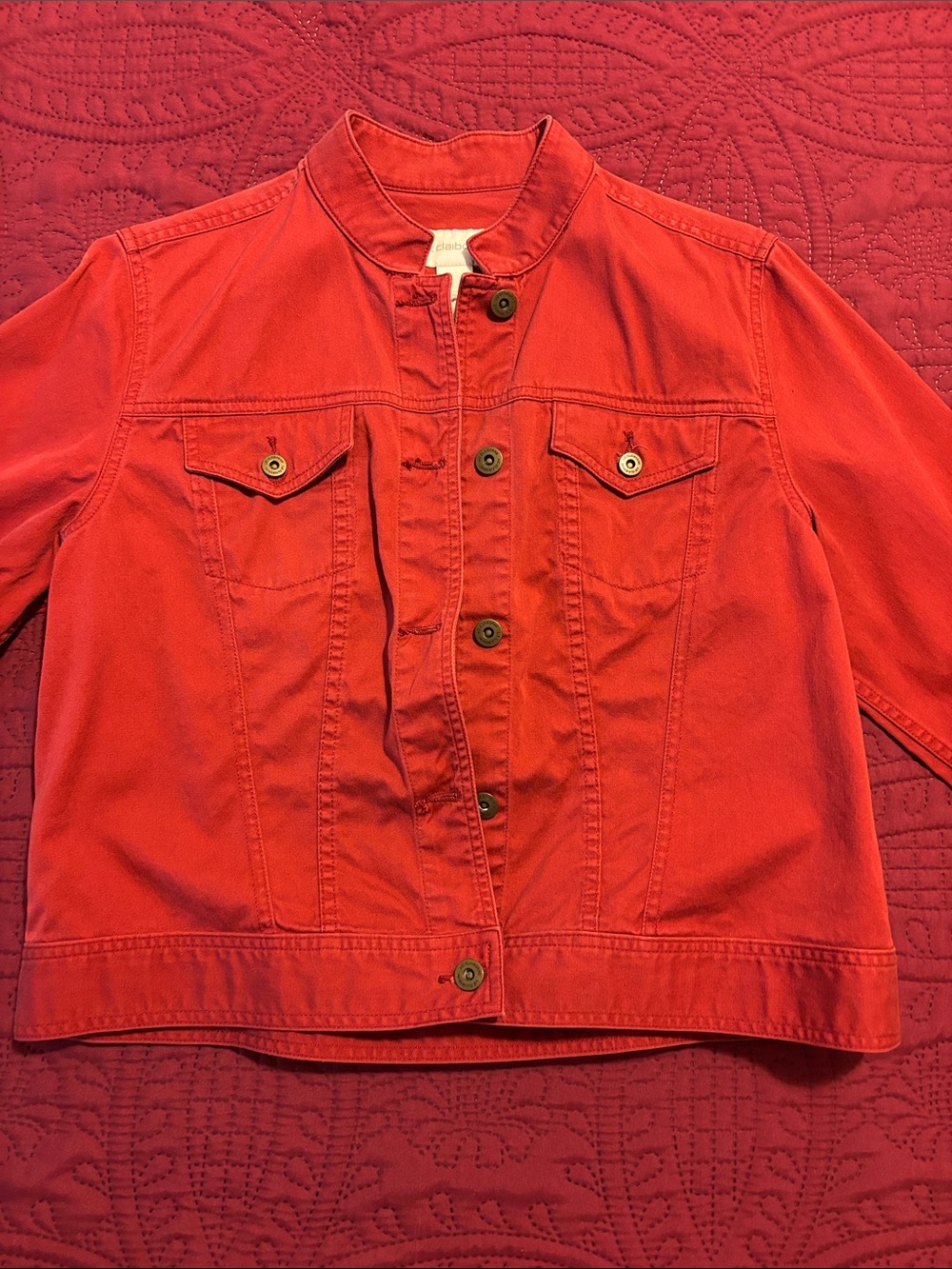Cropped Burnt Orange Button-Up Jacket